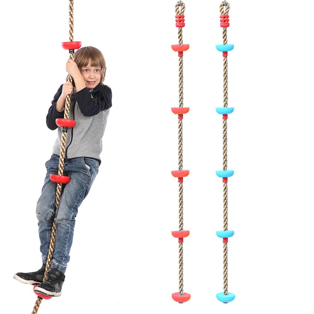 Safety Kids Climbing Rope Outdoor Play Fun Sports Hanging Disc Rope Red 
