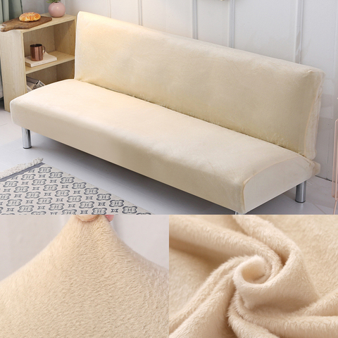 plush folding sofa bed cover velvet thick slipcover case for armless sofa bed sheet Couch cover Elastic Futon Cover winter ► Photo 1/6