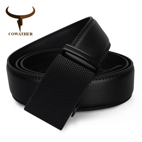 COWATHER fashion men belt top cow genuine leather automatic buckle belts for men causal design cowhide male strap free shipping ► Photo 1/6