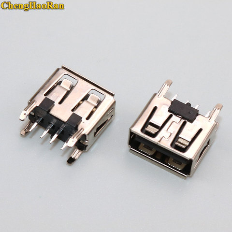 ChengHaoRan laptop motherboard micro 2.0 USB 4 pin DC A Type Flat Angle 180 Degree Female PCB Connector Socket Jack Plug black ► Photo 1/3