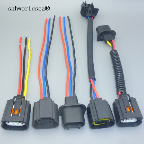 shhworldsea 1PCS H13 9008 Headlight Bulb Male female Wire Harness Connector Wiring Plug Socket Adapters H13 Bulb Holder ► Photo 1/2
