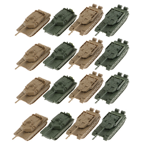 16PCS 1:144 Scale 4D Modern Tanks Model Finished Tank Model 360 Rotatable Toys for Kids Boys ► Photo 1/6