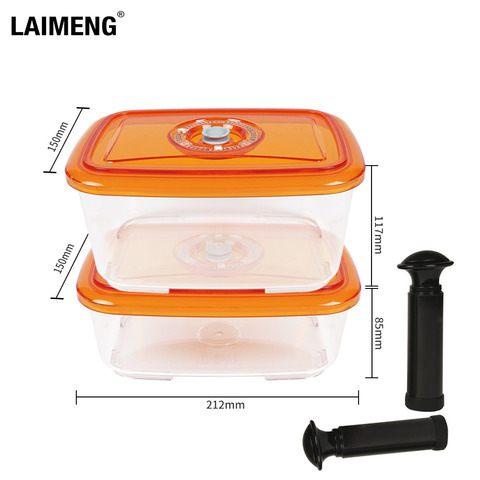 LAIMENG Plastic Storage Container Food Vacuum Container With Lid Damp Proof Airtight Kitchen Lunch Box for Vacuum Sealer S266 ► Photo 1/6