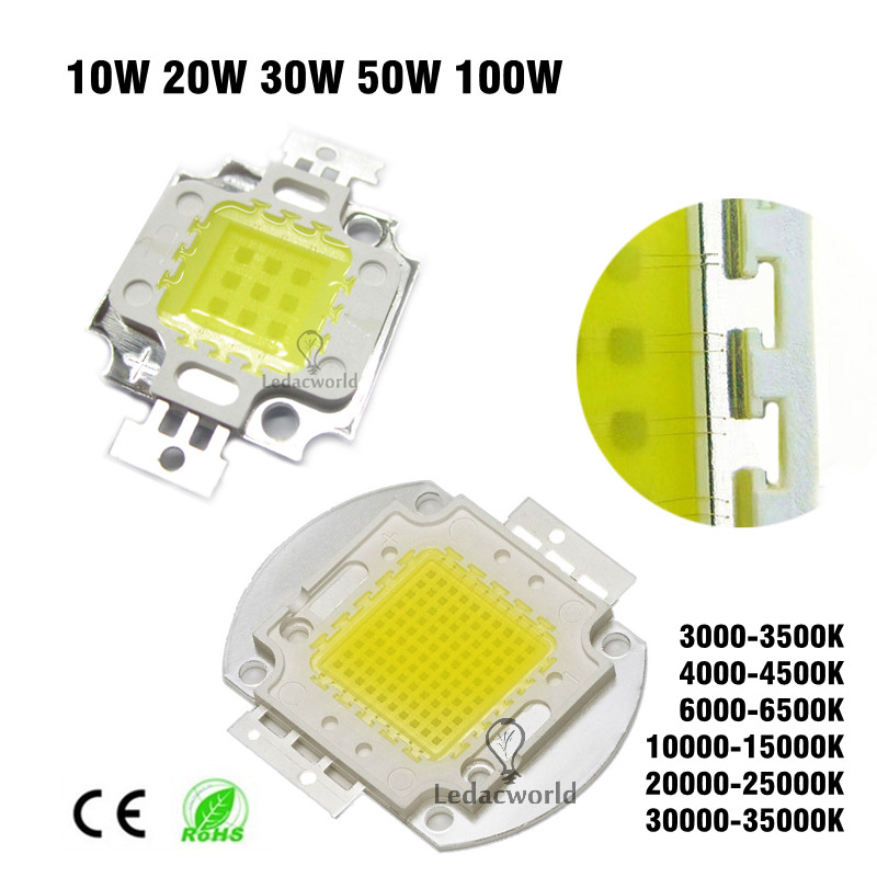 High Power LED chip warm Cold white Lighting Beads 3W 10W 50W 100W Integrated