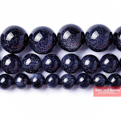 wholesale 4mm 6mm 8mm 10mm 12mm Blue Sand Stone Round Beads 16