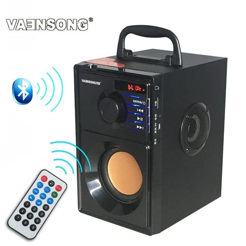 HiFi 2.1 Stereo Wooden Subwoofer Bluetooth Speaker FM Radio Portable Speakers Mp3 Play Super Bass  Loudspeaker Computer Column ► Photo 1/6