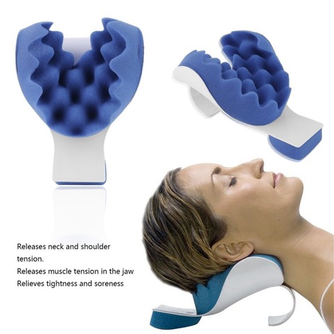 Neck Support Tension Reliever Neck Shoulder Relaxer Blue Sponge Releases Muscle Tension Relieves Tightness Soreness Theraputic ► Photo 1/6