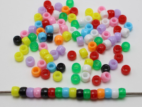 1000 Mixed Color Acrylic Tiny Barrel  Beads 6X4mm for Kids Kandi Craft ► Photo 1/5