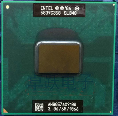 Shipping free Laptop cpu processor Intel original CPU X9100 SLB48 X 9100 SLB48 3.06G/6M/1066 PM45 GM45 P9700 ► Photo 1/1