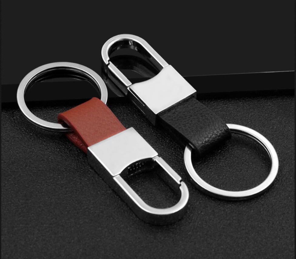 Men Creative Metal Leather Key Chain Ring Keyfob Keyring Keychain Holder Gifts 