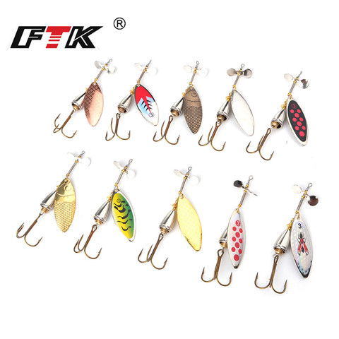 FTK 1PC Fishing lure Spinner Bait Fishing Lures Pesca Spinner Sequin Paillette Long Cast Coloful carp Pike  With Mustad Treble ► Photo 1/6