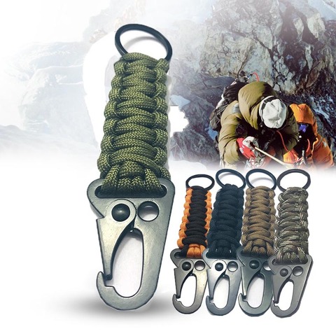 Outdoor Paracord Rope Keychain EDC Survival Kit Cord Lanyard Military Emergency Key Chain  For Hiking Camping 5 Colors Wholesale ► Photo 1/6