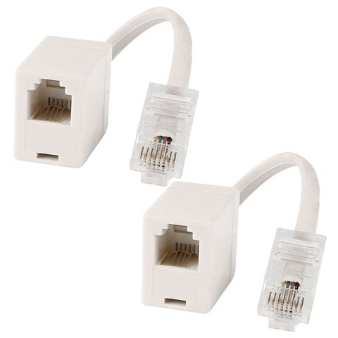 2 socket 8P4C / RJ45 male RJ11 6P4C to female M / F Adapter telephone Ethernet ► Photo 1/4