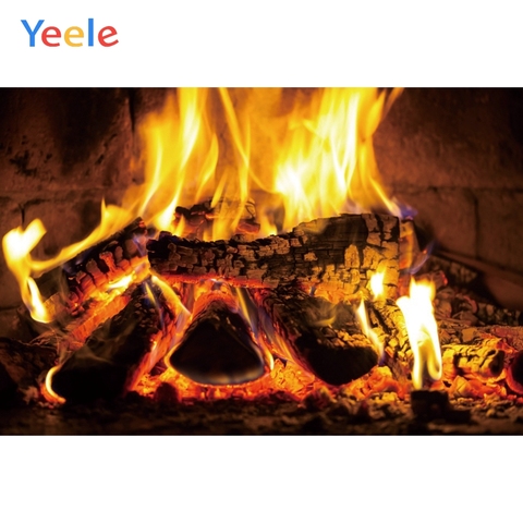 Yeele Fireplace Living Room Fire Wallpaper Vitality Photography Backdrops Personalized Photographic Backgrounds For Photo Studio ► Photo 1/6