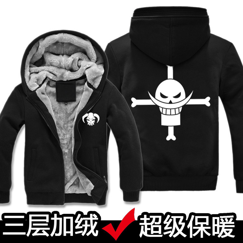 Anime ONE PIECE Trafalgar Law Zipper Hoodie Jacket Sweatshirt Coat Cosplay