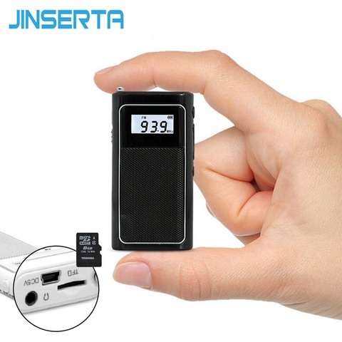 JINSERTA Pocket FM Radio Mini DSP FM Receiver Speaker MP3 Player with Lithium Battery Support TF Card Play ► Photo 1/6