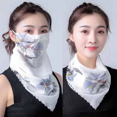 2022 Hot sell mouth mask Lightweight Face Mask scarf Sun Protection Mask Outdoor Riding Masks Protective silk Scarf Handkerchief ► Photo 1/6