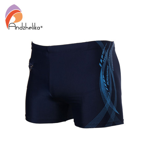 Andzhelika 2022 New Men Breathable Men's Swimsuits Swimming Trunks Sport Briefs Swim Suits Maillot De Bain Zipper Beach Shorts ► Photo 1/1