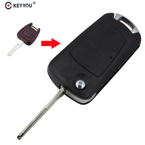 KEYYOU 2 Button Folding Flip Remote Key Case HU46 Blade For Vauxhall Opel Astra Vectra Zafira Fob Car Key Shell Case ► Photo 1/6