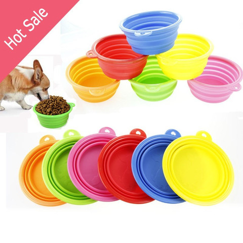 Foldable Dog Bowl Dog Cat Pet Food Container Collapsible Dog Bowl Water Dish Feeder Portable Water Bowl for Pet Dogs Cats ► Photo 1/6