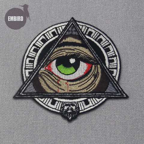 Embird patches Embroidered patches to sew on Mayan Geometric Patterns Eye ceo-friendly 3D embroidery appliques for clothes patch ► Photo 1/6