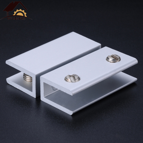 2PCS Myhomera Glass Clamps for 5/8/10mm Shelves Holder Corner Bracket Clamp Aluminum Thick Glass Clips 6 Sizes 8x40mm 10x60mm ► Photo 1/6