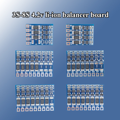 3S 4S 5S 6S 7S 8S 4.2v li-ion balancer board 18650 li-ion balncing full charge battery balance board ► Photo 1/6
