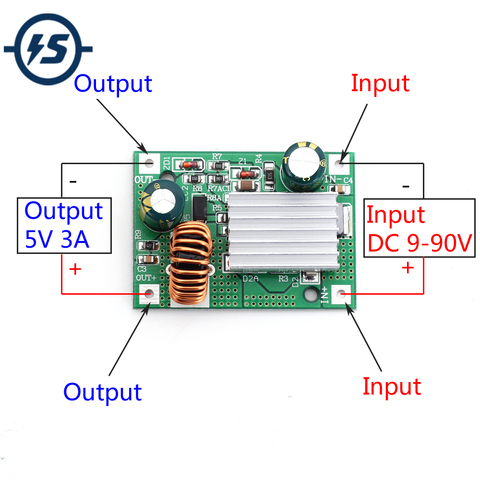 9V 12V 24V 36V 48V 72V 120V  to 5V/12V 3A DC Step Down Module Power Supply Non-isolated Buck Converter ► Photo 1/6