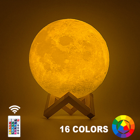 Dropship 3D Print Moon Lamp 20cm 18cm 15cm  Colorful Change Touch USB Led Night Light Home Decor Creative Gift ► Photo 1/6