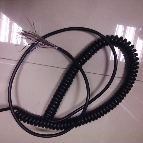 CALT 7 12 15 16 17 19 21 Cores Coiled Spring Spiral Shield Cable 4 6 m CNC Handwheel Manual Pulse Generator MPG Industrial Cable ► Photo 1/3