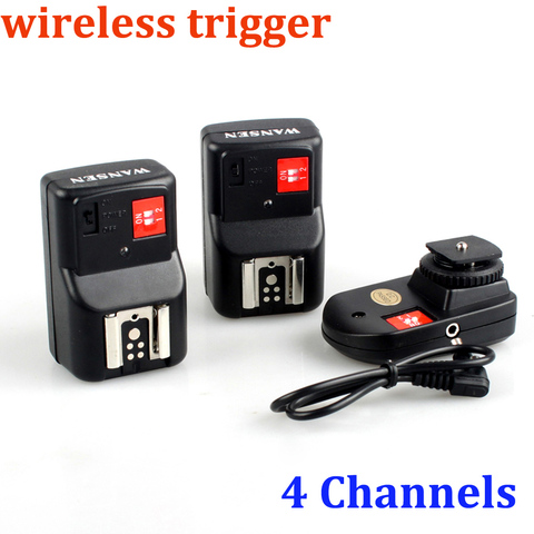 Universal 4 Channels Transmitter Wireless Radio Flash Trigger Set with 2 PT-04GY Receivers Camera PC Sync Cord for Studio Flash ► Photo 1/6