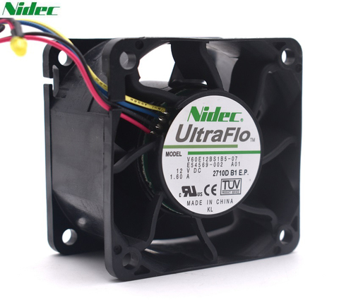 Original Nidec V60E12BS1B5-07 6038 violent fan 12V 1.60A 4-Pin 60*60*38mm cooler ► Photo 1/1