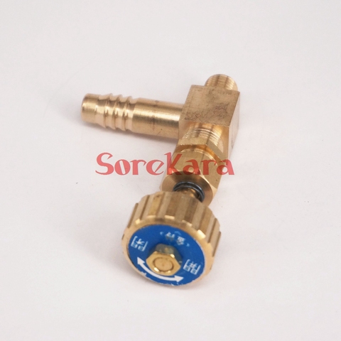 Elbow Brass Needle Valve with spring M10x1mm Metric Thread to 10mm I/D hose barb Max Pressure 0.8 Mpa for gas ► Photo 1/4