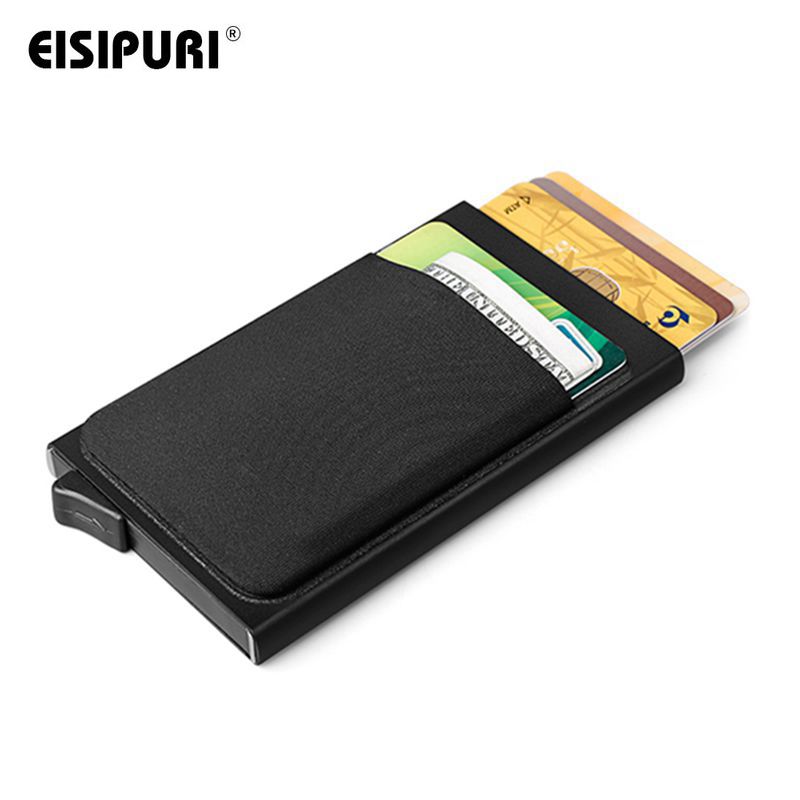 Aluminum Wallet With Back Pocket ID Card Holder RFID Blocking Mini Slim Metal Wallet Pop up Credit Card Coin Purse - Price history & Review | AliExpress Seller - EISIPURI