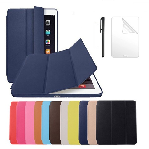 PU Leather Case For iPad Air 2 A1566/1567 Magnet Auto Sleep Stand Flip Leather Cover for iPad air 2 9.7 inch tablet case+ Pen ► Photo 1/6