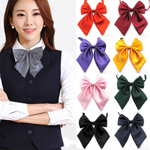 Women Tie Red Butterfly Women's Bow Tie Black Knot Female Girl Student Hotel Clerk Waitress Neck Wear Ribbon Ties green ► Photo 1/6