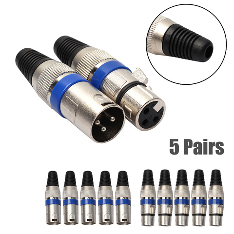 5/10 Pairs 3 Pin Male/Female XLR 35 Jack Connector  Electrical Adapter for Mic microphone,audio Cable Connector Male Plug ► Photo 1/6