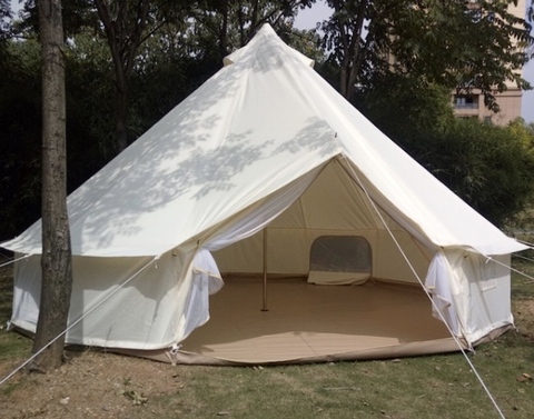 Glamping Holiday 4 season waterproof canvas fabric bell tent for famliy camping ► Photo 1/6