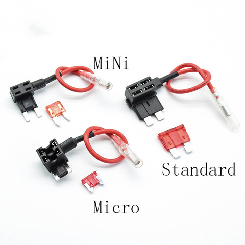 12V Micro/Mini/Standard Size Car Fuse Holder Add-a-circuit Piggy Back Fuse TAP Adapter with 10A  ATM Blade Fuse ► Photo 1/6
