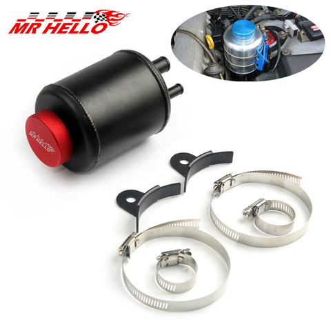 Blcak Jdm ALUMINUM RACING POWER STEERING FLUID RESERVOIR TANK CLAMPS MR-oil tank ► Photo 1/6