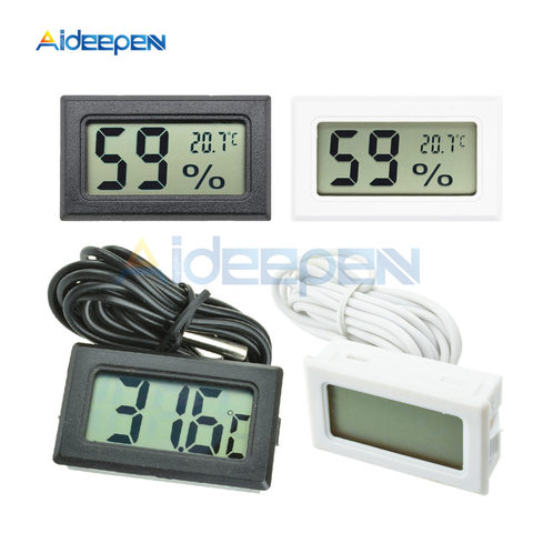 LCD Digital Thermometer Hygrometer for Freezer Refrigerator Fridge Temperature Sensor Humidity Meter Gauge Instruments Cable ► Photo 1/6