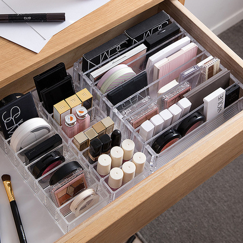 Clear Acrylic Makeup Organizer CC Cream Storage Box organizador maquillaje Plastic Cosmetic Holder Cabinet Powder Display Box ► Photo 1/6