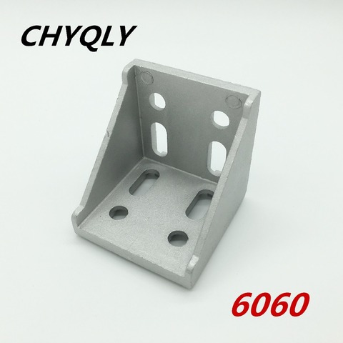 5pcs/lot 6060 corner fitting angle aluminum L connector bracket fastener match use 6060 industrial aluminum profile ► Photo 1/1