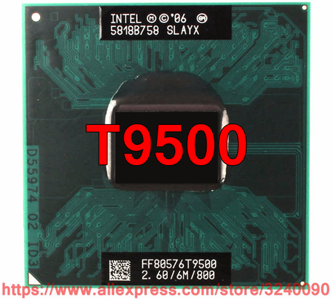 Original lntel Core 2 Duo T9500 CPU (6M Cache, 2.60 GHz, 800 MHz , 2-Cores)  Laptop processor free shipping ► Photo 1/1