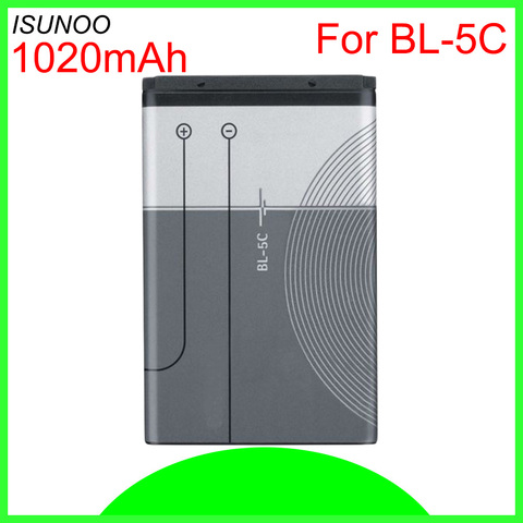 ISUNOO BL-5C Battery For Nokia C2-06 C2-00 X2-01 1100 6600 6230 5130 2310 3100 6030 3120 3650 6263 7610 7600 6820 BL-5CA BL-5CB ► Photo 1/2