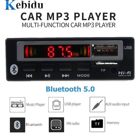 kebidu USB 3.5mm AUX Bluetooth V5.0 Mp3 Decoder Board Module FM Radio Wireless Receiver MP3 Player 5V 12V Music Speaker Car Kit ► Photo 1/1