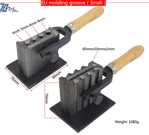 Gold / silver / metal EU Molding groove Ingot mould Jewelry tools Size adjustable ► Photo 1/4