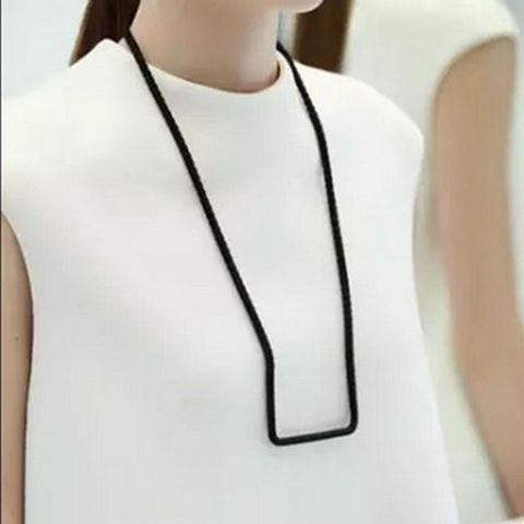 ocean fashionable long black line geometry maze women necklace pendant for women's clothing as simple necklace ► Photo 1/6