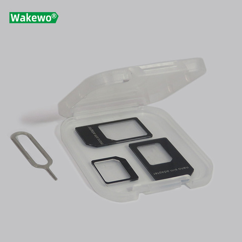 WAKEWO TF microSD card case sim card adapter Nano micro sim card tray eject needle pin tool transparent collection box ► Photo 1/4