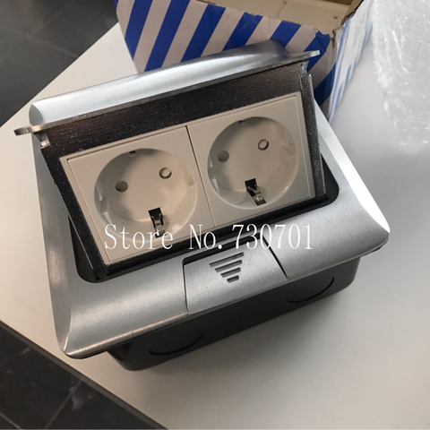 2022 (Ship From Russia) European floor socket with press made of aluminum or copper Silver/Yellow for ground with bottom box ► Photo 1/1